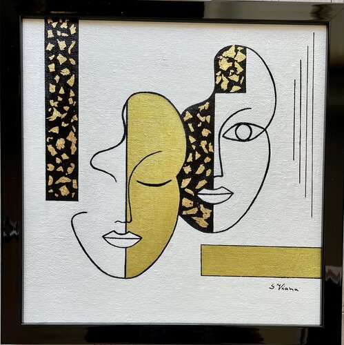 Black & Gold 7 van Salette Viana, Schilderij te koop op Singulart