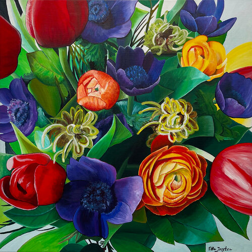 Flower Bed One by Ella Joosten, Painting for Sale on Singulart