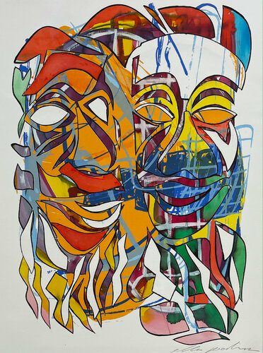 masks of venice two par Ella Joosten, Œuvre sur papier en vente sur Singulart