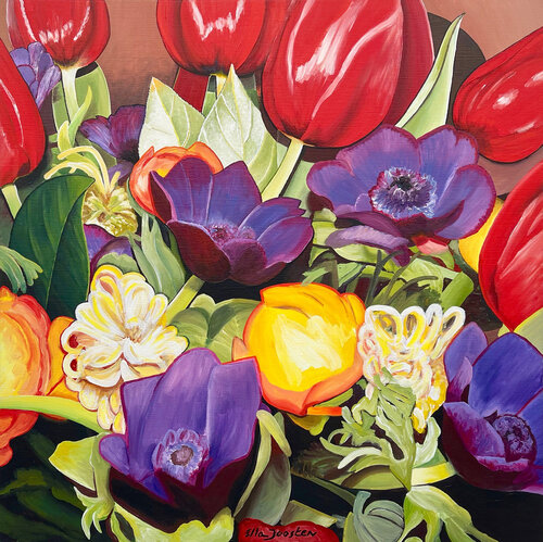 Flower Bed Two van Ella Joosten, Schilderij te koop op Singulart