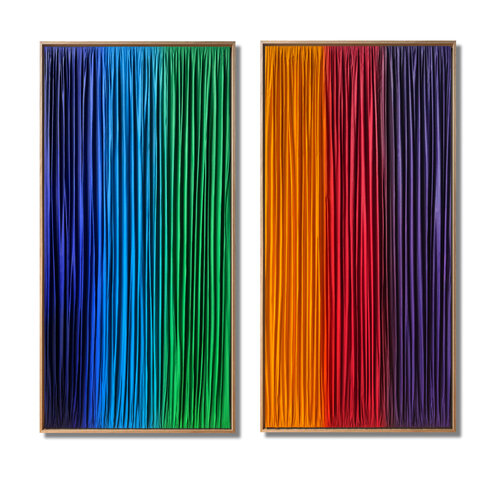 THE RAINBOW WAVES_Dipthychon by Alla Grande, Textile for Sale on Singulart