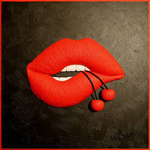 LOVE CHERRY LIPS di Alla Grande, Pittura in vendita su Singulart