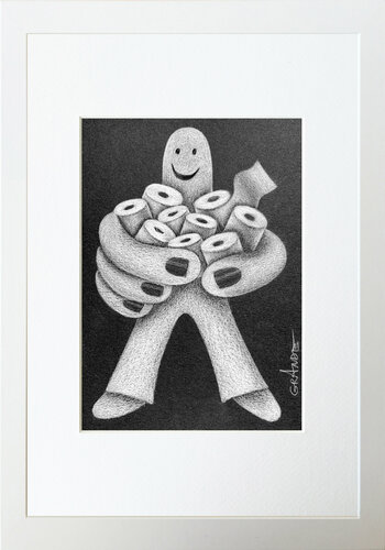 FINGER COVID TOILET PAPER HYPE di Alla Grande, Disegno in vendita su Singulart