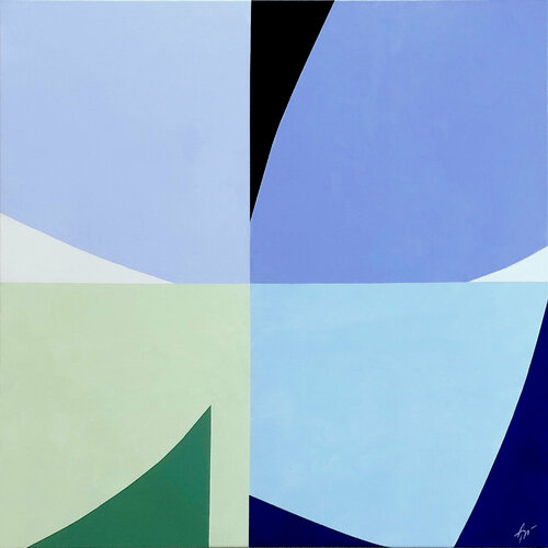 Geoforms (Touch of Blue, Green and Black) di Anna Medvedeva, Pittura in vendita su Singulart