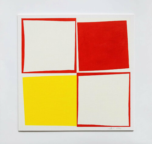 Geometric Composition Yellow & Red Anna Medvedeva