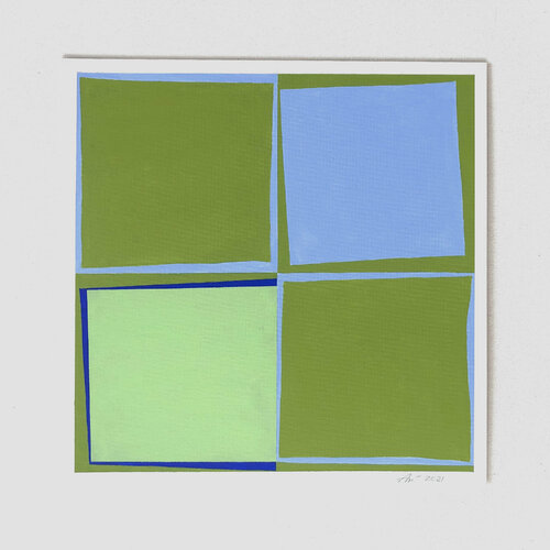 Geometric Composition Green & Blue Anna Medvedeva
