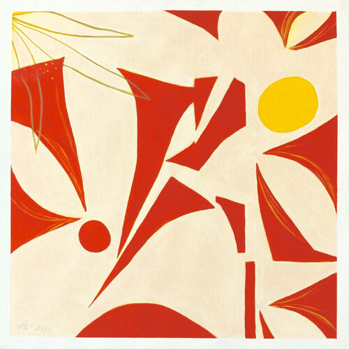 Organic Composition on Red von Anna Medvedeva, Malerei kaufen auf Singulart