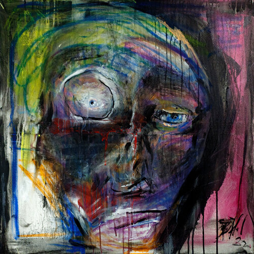 Fat and sad eye di Christian Büffel, Pittura in vendita su Singulart