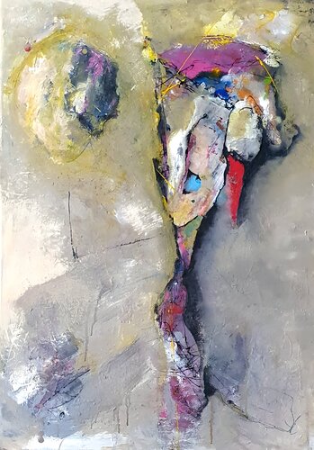 Kind mit Luftballon van Christian Büffel, Schilderij te koop op Singulart