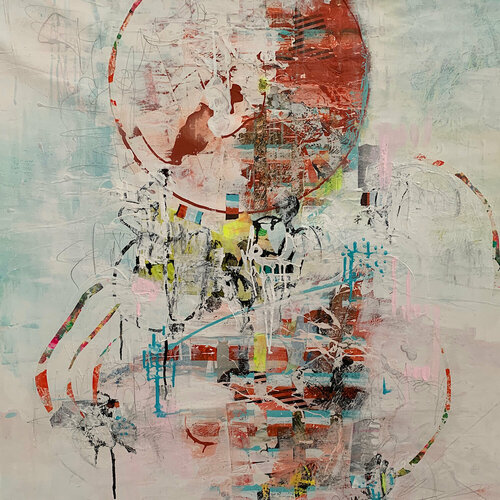 Le bonhomme de couleurs di Christine Pacaud, Pittura in vendita su Singulart