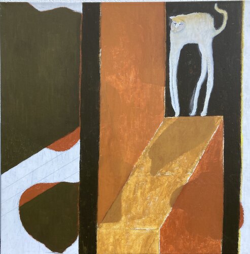 Katze hinterm Ofen de Luise Kloos, Pintura a la venta en Singulart