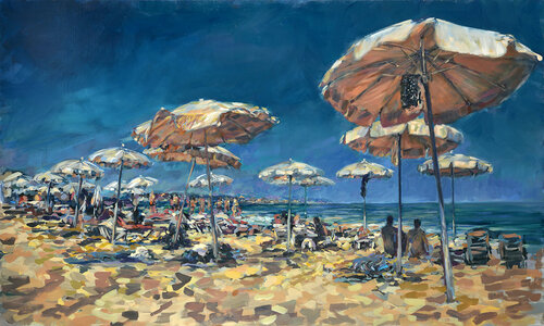 Parasoles en Ibiza van Marcos Terol, Schilderij te koop op Singulart