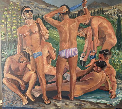 Los Bañistas di Marcos Terol, Pittura in vendita su Singulart