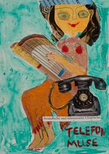 Telefonmuse -  freundliche und interessante Gespräche #2020_012 de ISOLDEN, Obra en papel a la venta en Singulart
