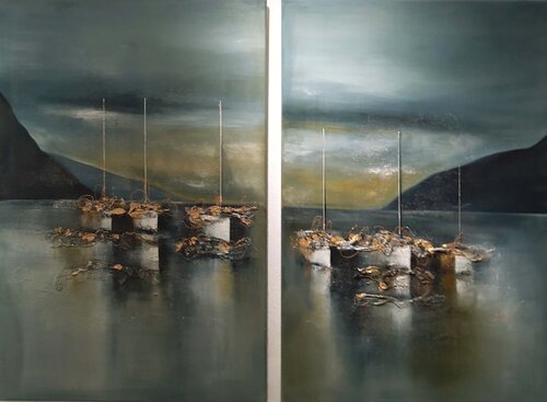 Un soir dans la baie by Nat Stresser, Painting for Sale on Singulart