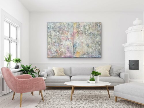 “Faded Memories” -diptych-oil painting Peggy Casey-Mason