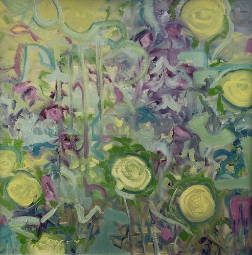 “Radiant Lemon”- oil and acrylic von Peggy Casey-Mason, Malerei kaufen auf Singulart