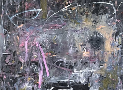 "Pink Strokes" oil painting Peggy Casey-Mason