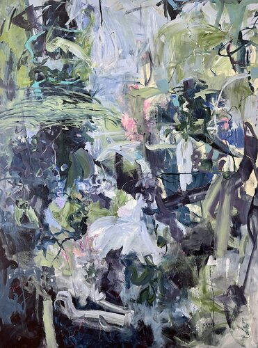 "Blue-Green Rhapsody" acrylic de Peggy Casey-Mason, Pintura a la venta en Singulart
