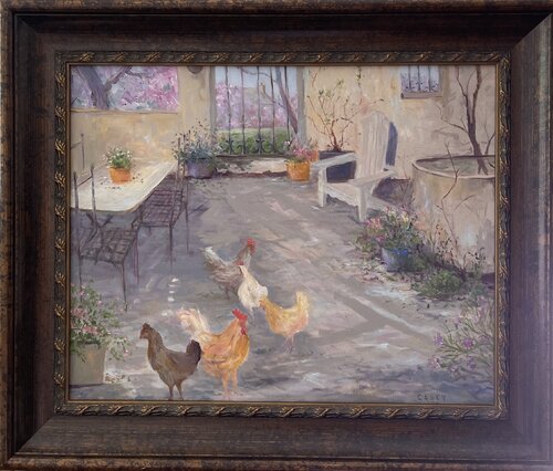 "Maz's Courtyard " oil von Peggy Casey-Mason, Malerei kaufen auf Singulart