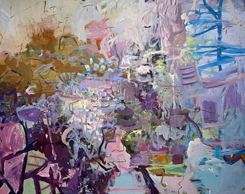"Untold Tales of The Garden" acrylic large-scale Peggy Casey-Mason