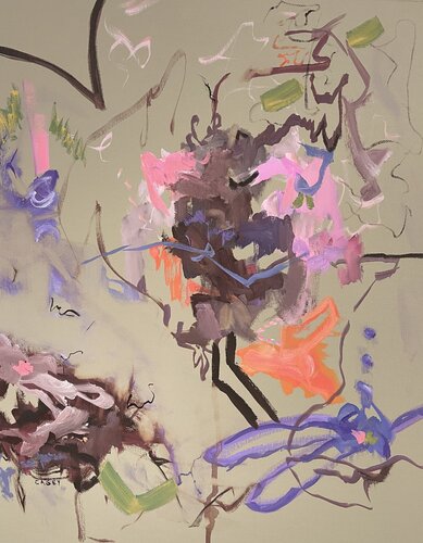 “Flowing Echoes of Einaudi”  framed gouache von Peggy Casey-Mason, Malerei kaufen auf Singulart