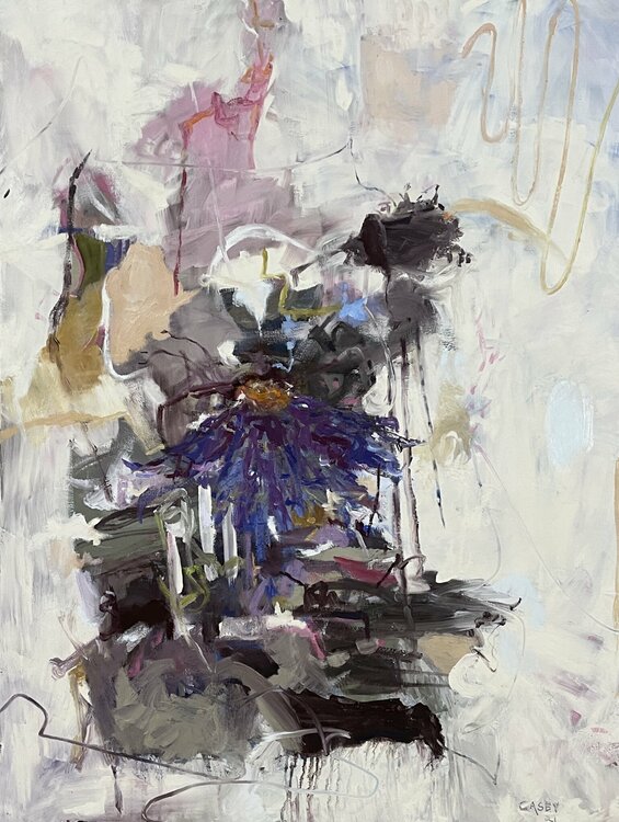 “Be Careful Where You Step” oil painting Peggy Casey-Mason