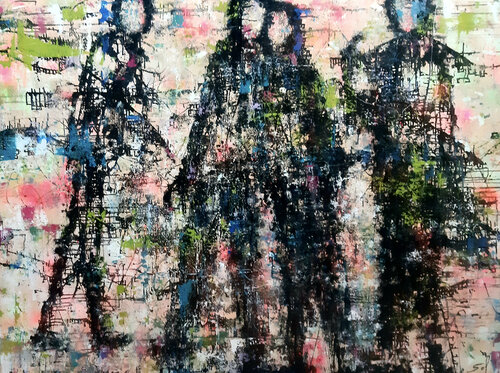 De noir vêtus van Sof - Sophie Voigt-Chadeyron, Schilderij te koop op Singulart