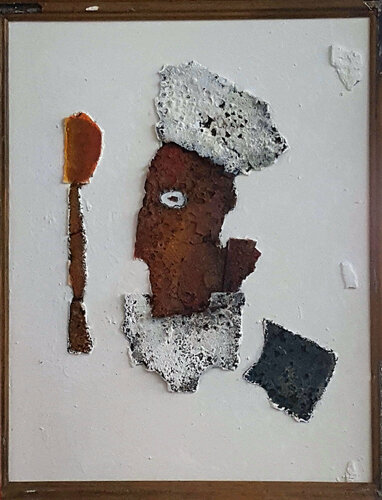 "Cuistot bitumé - einger. 80x60 - 2017 par Sof - Sophie Voigt-Chadeyron, Peinture en vente sur Singulart