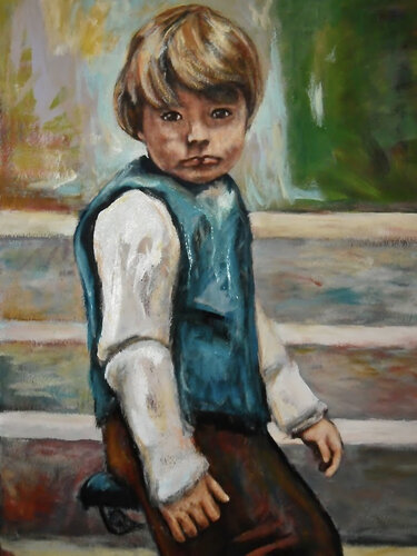 Premiers essais à vélo by Sof - Sophie Voigt-Chadeyron, 油畫 for Sale on Singulart