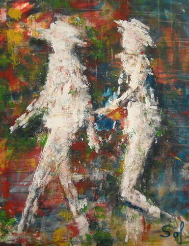 Pour-suite -140x120-2014 van Sof - Sophie Voigt-Chadeyron, Schilderij te koop op Singulart