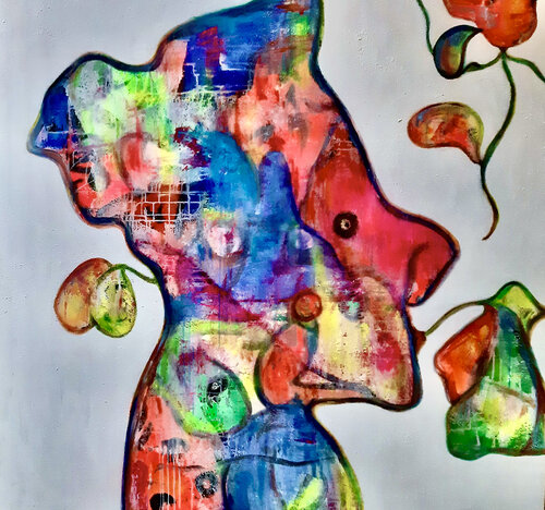 Le parfum des fleurs van Sof - Sophie Voigt-Chadeyron, Schilderij te koop op Singulart
