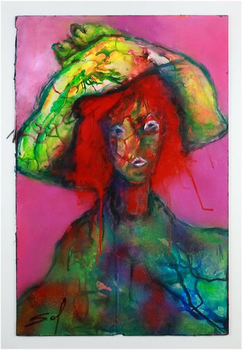 Dame aux cheveux rouges par Sof - Sophie Voigt-Chadeyron, Œuvre sur papier en vente sur Singulart