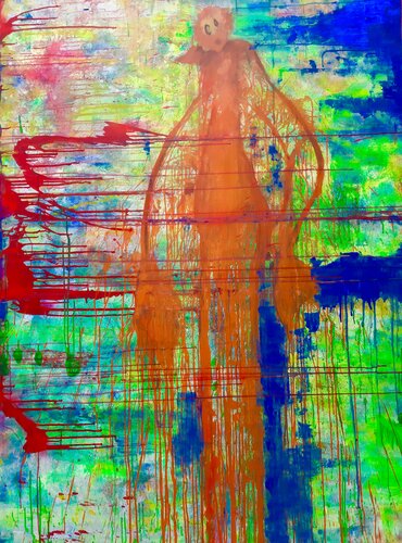 Mani pue la peur van Sof - Sophie Voigt-Chadeyron, Schilderij te koop op Singulart
