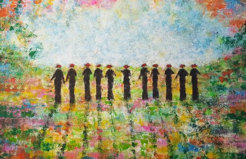 Les veuves joyeuses - 200x300 - 2018 van Sof - Sophie Voigt-Chadeyron, Schilderij te koop op Singulart