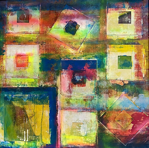 Carrément carrés - 100x100- 2019 von Sof - Sophie Voigt-Chadeyron, Malerei kaufen auf Singulart