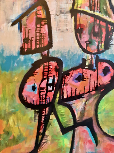 Discussion - 60x80 - 2021 di Sof - Sophie Voigt-Chadeyron, Pittura in vendita su Singulart
