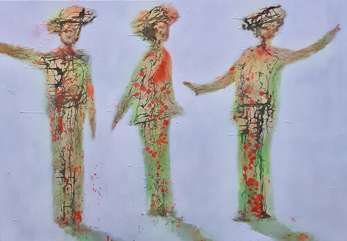 Pop par là? - 130x90 -2022 van Sof - Sophie Voigt-Chadeyron, Schilderij te koop op Singulart