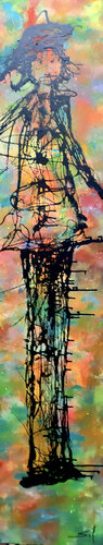 Pierrette - 180x40 - 2022 van Sof - Sophie Voigt-Chadeyron, Schilderij te koop op Singulart