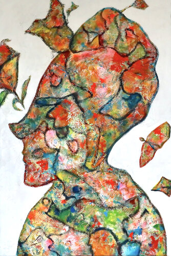 Ma dame au nez pointu - 2023 di Sof - Sophie Voigt-Chadeyron, Pittura in vendita su Singulart