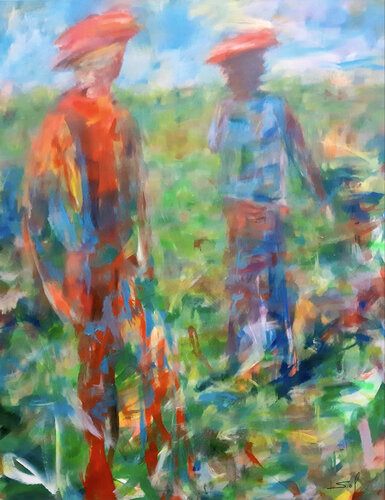 Pas mal la gonzesse - 140x160 - 2023 by Sof - Sophie Voigt-Chadeyron, Painting for Sale on Singulart