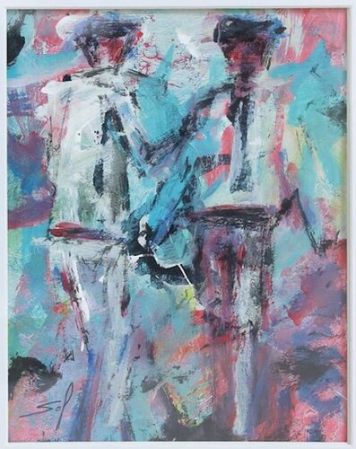 Sortie de bureau -40x50 - 2021 by Sof - Sophie Voigt-Chadeyron, 油畫 for Sale on Singulart