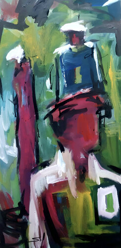 Tous seuls - 2023 - 150x75 de Sof - Sophie Voigt-Chadeyron, Pintura a la venta en Singulart