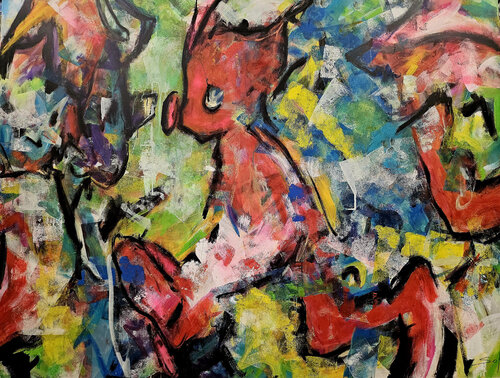 Il court, il court! 150x200 - 2024 van Sof - Sophie Voigt-Chadeyron, Schilderij te koop op Singulart