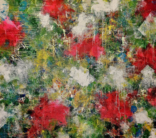 Fleurs sous la pluie - 155 x180 - 2024 Sof - Sophie Voigt-Chadeyron