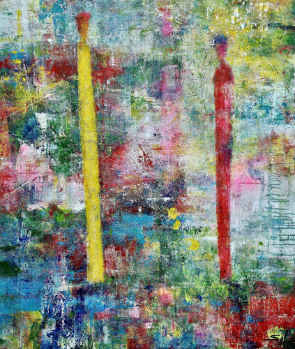 Me regarde t'elle? - 120x140 - 2024 van Sof - Sophie Voigt-Chadeyron, Schilderij te koop op Singulart