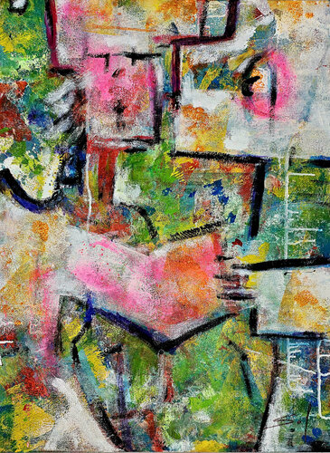 Donnes moi la patte - 60x80 - 2024 by Sof - Sophie Voigt-Chadeyron, Painting for Sale on Singulart