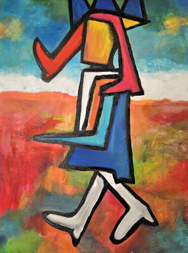 Les deux bottés by Sof - Sophie Voigt-Chadeyron, Painting for Sale on Singulart