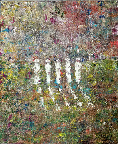 Blanche balade d'un soir - 60x50 - 2024 van Sof - Sophie Voigt-Chadeyron, Schilderij te koop op Singulart