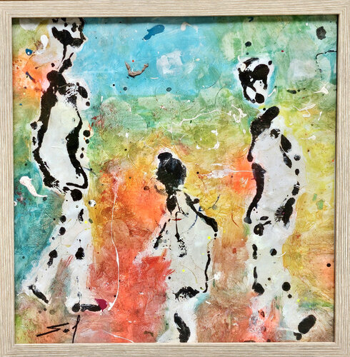 Son père dit jamais rien! - 40x40 - 2024 by Sof - Sophie Voigt-Chadeyron, Painting for Sale on Singulart